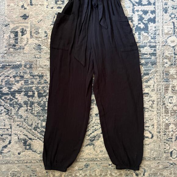 L*Space Black Shore Thing Lightweight Gauzy  Relaxed Jumpsuit Large - Picture 4 of 9